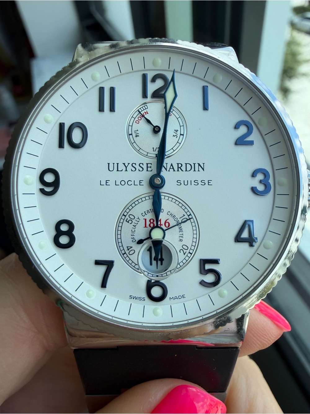 Rare Ulysse Nardin Maxi Marine 41mm Auto White Dial w/ Box - Picture 10 of 12